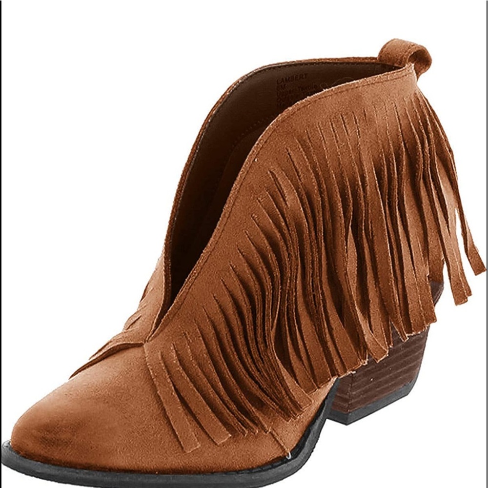 Coconuts by Matisse Brown Fringe Booties